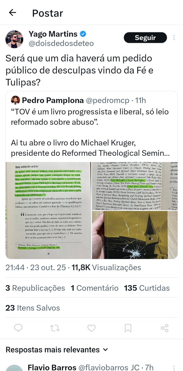 Será que um dia ele vai pedir desculpas, por criticar a Brasil paralelo e depois que pagaram ele, ele passou a elogiar" o trabalho incrível " deles ?

Yago assuma que sua bússola é a grana. Têm perdão para esse pecado.