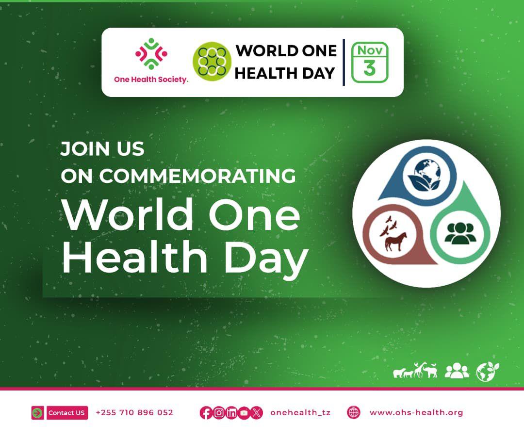 Join Us in Commemorating World One Health Day - November 3rd

The One Health approach recognizes that the health of people, animals,and the environment are closely linked. 

As population growth, globalization, and environmental degradation continue to accelerate, health threats
