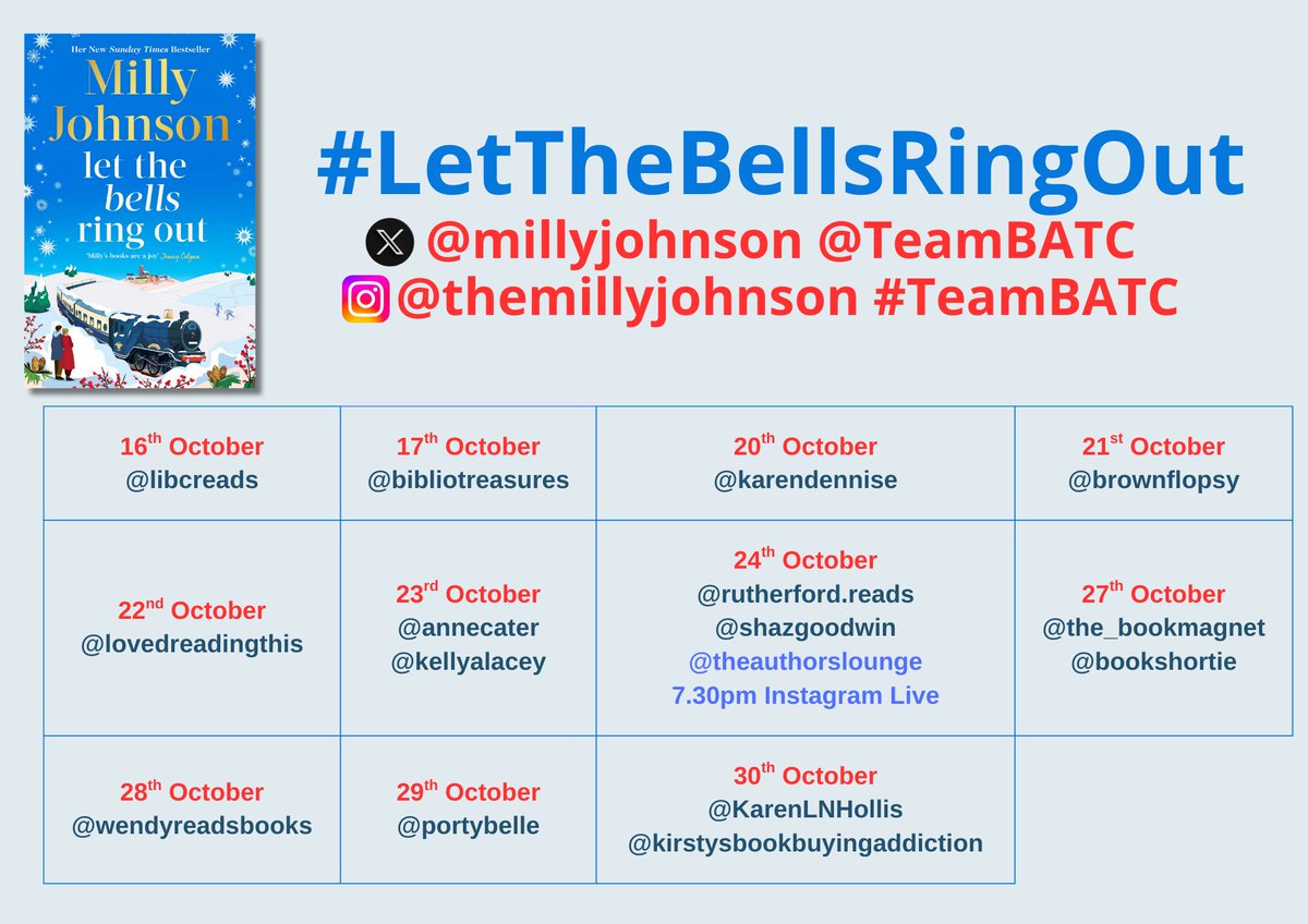 ✨A magical festive story that’s filled with warmth, connection, and hope ✨
<a href="/millyjohnson/">📚✍️Milly Johnson ✒️🐕🐈‍⬛</a>’s #LetTheBellsRingOut captured my heart – I think about it often!
🎄 Read my review → jerasjamboree.co.uk/book-review-le…
<a href="/TeamBATC/">BooksAndTheCity</a> #TeamBATC