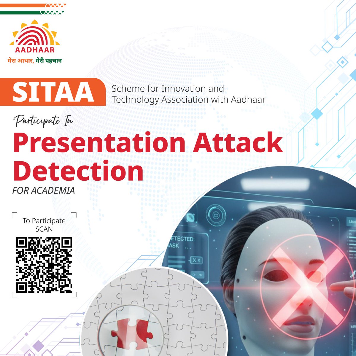 UIDAI's tweet image. The Unique Identification Authority of India (UIDAI) announced a landmark initiative, SITAA: Scheme for Innovation and Technology Association with Aadhaar, to catalyze next-gen innovation in India’s digital identity technology (ID Tech) ecosystem.
Anchored in the vision of…