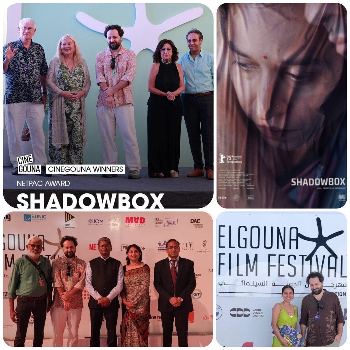 indembcairo's tweet image. The Bengali-language drama Shadowbox, directed by Tanushree Das &amp;amp; Saumyananda Sahi, wins the NETPAC Award for Best Asian Narrative at the El Gouna Film Festival 2025! 🎬

A shining example of India’s rich storytelling tradition on the global stage. 🇮🇳
#Shadowbox…