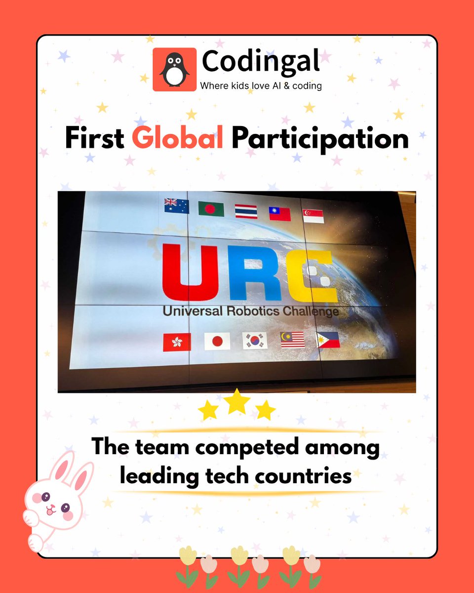 codingal's tweet image. From Bangladesh to Japan! 🇧🇩➡️🇯🇵
Grade 3 coder Abreeq Ayaan showcased his skills at an International Robotix Competition. Keep shining, champ! ✨
Inspired by Abreeq’s journey from 🇧🇩 to 🇯🇵? Start your child’s coding & robotics path today! 🚀
#CodingForKids #Robotics…