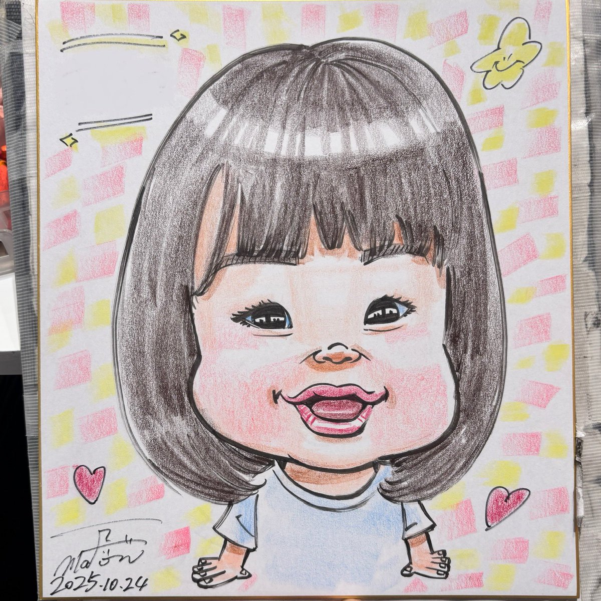 atorie_maron's tweet photo. 本日の、アリオ鷲宮での似顔絵イベントも楽しく盛り上がりました！

こちらは好評につき月末に定期開催しております。

尚、次回は11月25日開催です。

ご興味のある方は、アリオ鷲宮2Ｆ
楽天モバイルショップにてお待ちしております❣️ https://t.co/Us6Ab1llGR