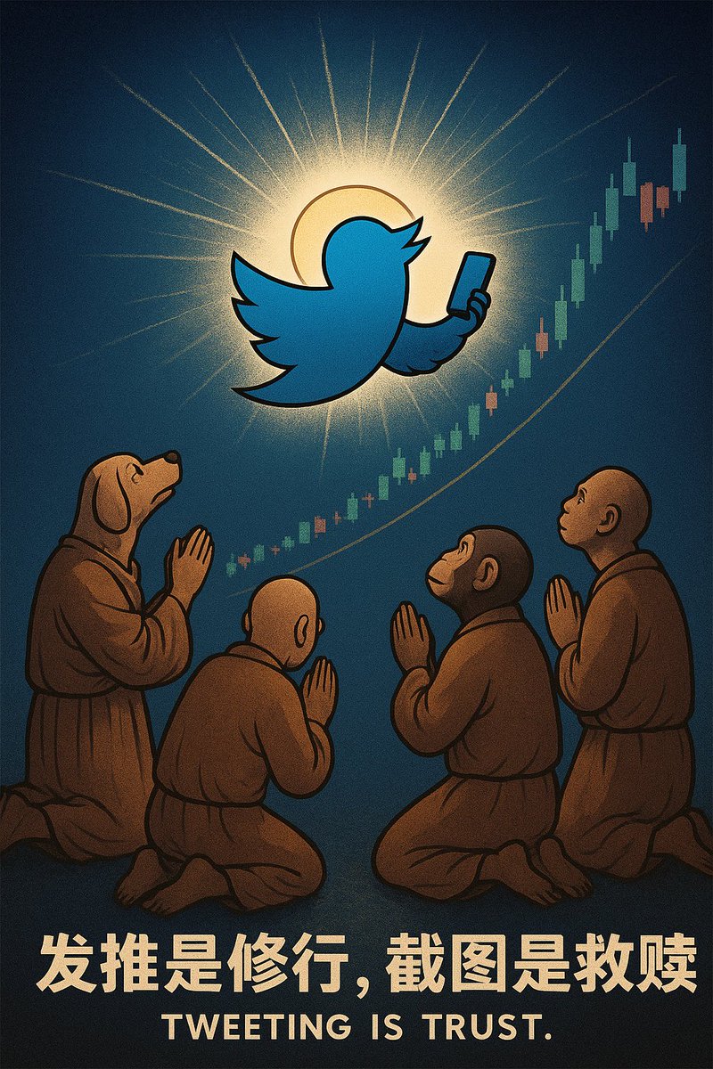 我不炒币，我修心。
每一次拉盘，都是一次顿悟。
项目死了，我还在发推；
币价崩了，我还在截图。

别问我为什么笑着亏钱，
因为我早就悟了：
币圈无亏盈，唯有截图永恒。

发推是修行，截图是救赎。
欢迎加入推特人生 $TLIFE，
——这里的人，不看行情，看心情。
这里不是$币安人生，是$推特人生