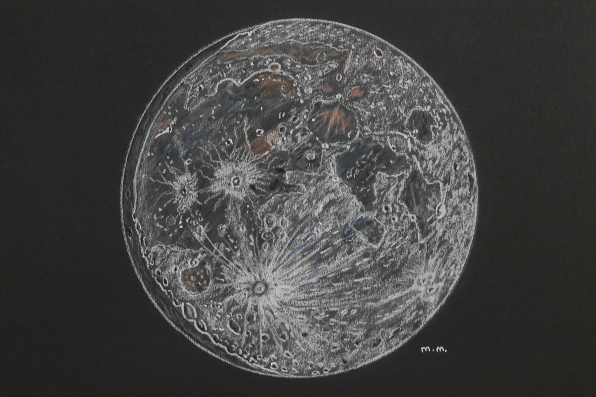 Spicey_Spiney's tweet image. My friend Claire got married earlier this year and my gift was a #PastelDrawing of the #Moon on their wedding day, 95% #WaxingGibbous. I was finally able to give them their gift yesterday so I can now share the photo #AstronomySketching #MoonArt #LunarArt #PastelArt