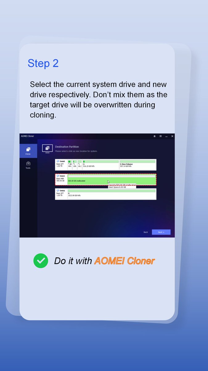 KrisWong5750's tweet image. Xcopy Clone Drive Failed? I Found an Easier Way!💽
Why struggle with manual commands when I can just use AOMEI Cloner?
It clones my drive quickly, cleanly, and without errors.
One click, no stress!
#XcopyCloneDrive #AOMEICloner #DiskClone #TechHack #SSDClone #DriveUpgrade