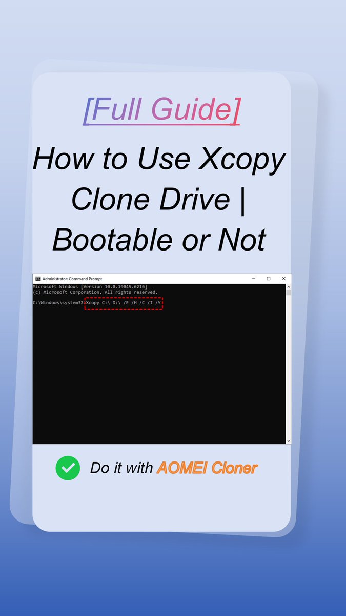 KrisWong5750's tweet image. Xcopy Clone Drive Failed? I Found an Easier Way!💽
Why struggle with manual commands when I can just use AOMEI Cloner?
It clones my drive quickly, cleanly, and without errors.
One click, no stress!
#XcopyCloneDrive #AOMEICloner #DiskClone #TechHack #SSDClone #DriveUpgrade