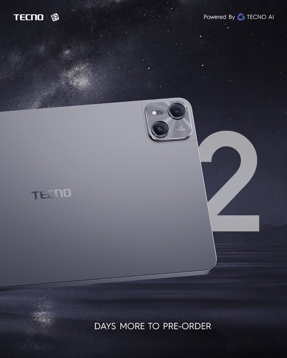 TecnoMobileGH's tweet photo. 2 DAYS MORE!!
Only 2 days until you can pre-order the TECNO MEGAPAD Pro!!
Mark the date!!
#MegaPadPro
#tecnoaiotgh
#TECNOGhana https://t.co/7pyHEZztnV