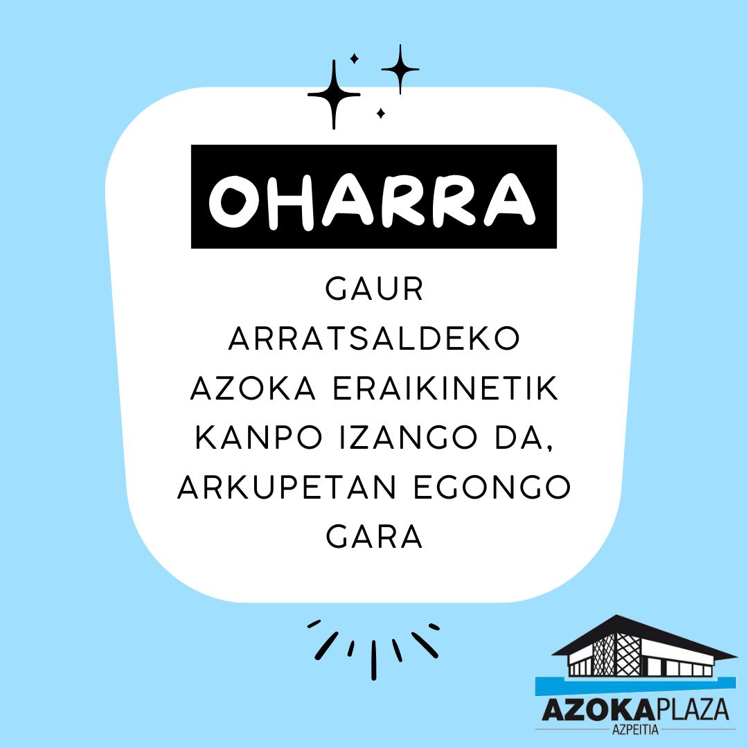 OHARRA! 
Garagardo azoka dela eta, gaur arratsaldeko azoka eraikinetik kanpo izango da, arkupetan egongo gara. #bertakoaelikatuz #bertakoaetagaraikoa #azoka #barazkietafrutak #esnekiak #kontserbak #loreak #ogiak #landareak #eztia #Azpeitia #kontsumitubertakoaetagaraikoa