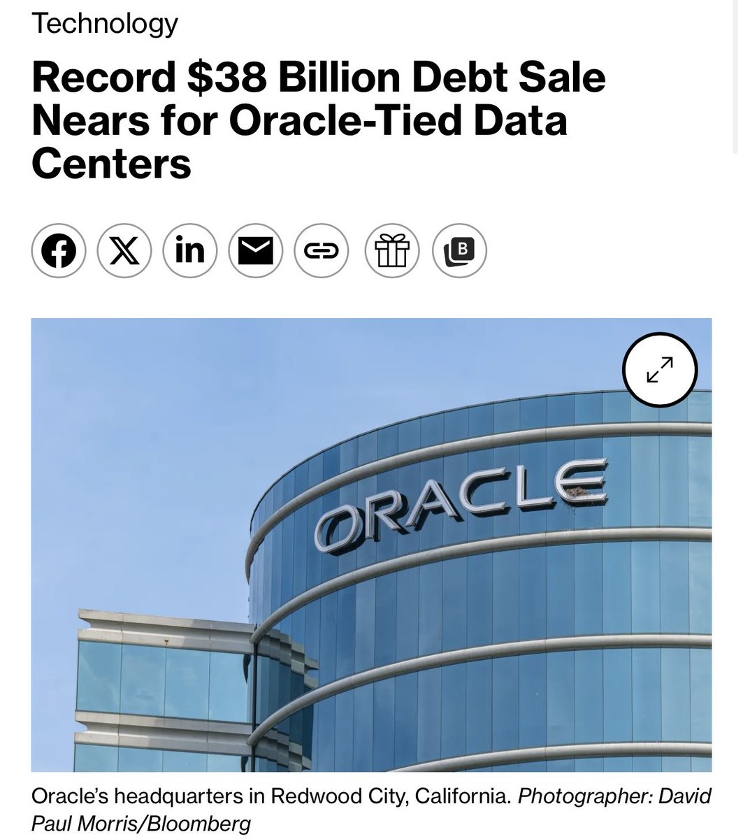 StockSavvyShay's tweet image. $ORCL taking on $38B in new debt to build more data centers is WILD.
Only happens when demand is already locked in & scaling must meet a reality that supply cannot keep up with orders. 
We’ve shifted from a chip race to a capacity race & whoever can convert dollars into…