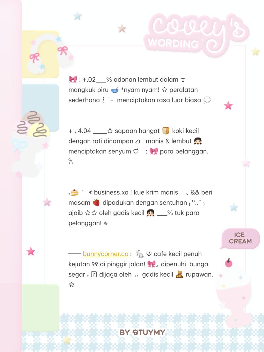 tuymy's tweet image. help repost thanks!

aku ada 4 bio wording ready stock ba, price 3k/each, mari jajaan! #zonauang