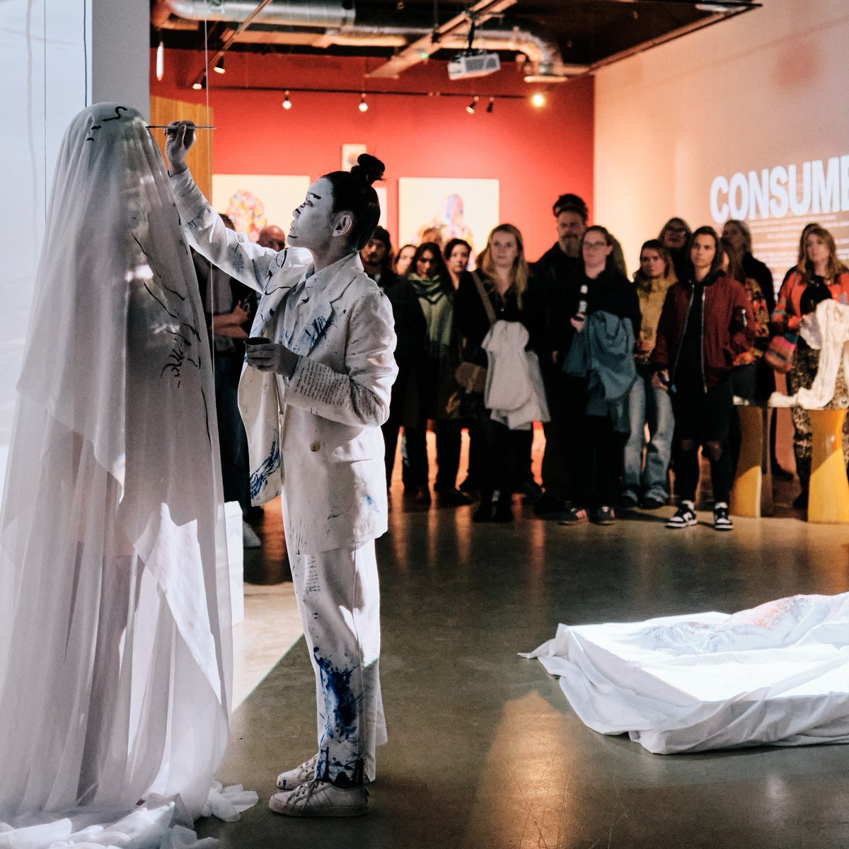 Following a brilliant launch celebration featuring a beautiful performance piece by Emma McGuire &amp; Xie Rong we are delighted to present CONSUMED! A new exhibition by Women’s Research Wānanga open at ArtHouse Jersey at Capital House, 12pm to 6pm (closed Mons)

📷 Max Burnett