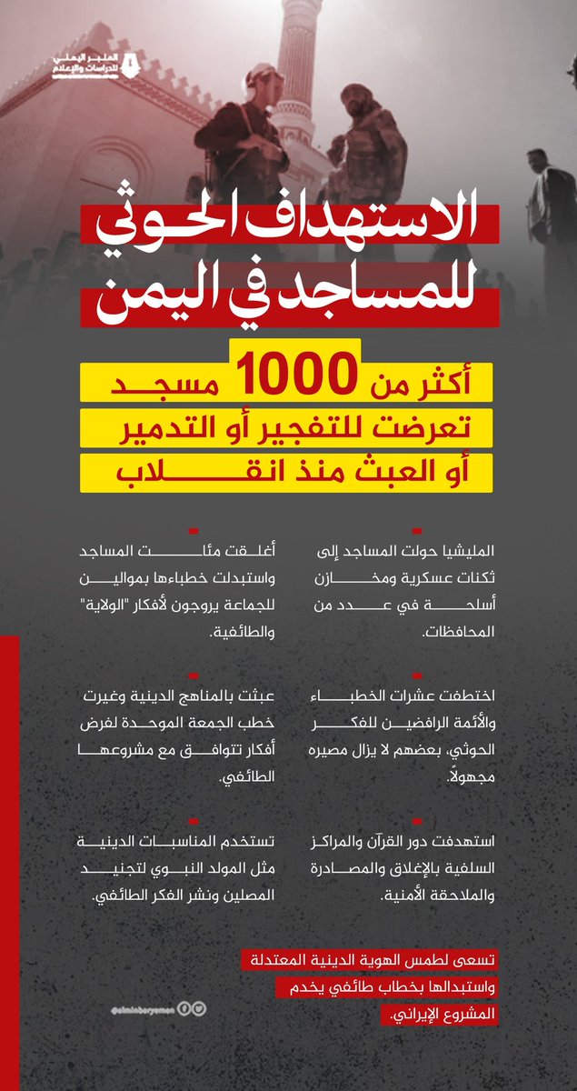 ما جرى في مسجد سعوان هو تكرارٌ لنفس المأساة التي عاشها اليمنيون منذ استيلاء الحوثيين على الدولة: ملاحقة العلماء وطلاب العلم الشرعي والدعاة إلى الله، وإغلاق المدارس، وتكميم الأفواه، وفرض وصاية مذهبية على الدين والمجتمع.
#الحوثي_يقتحم_مسجد_سعوان