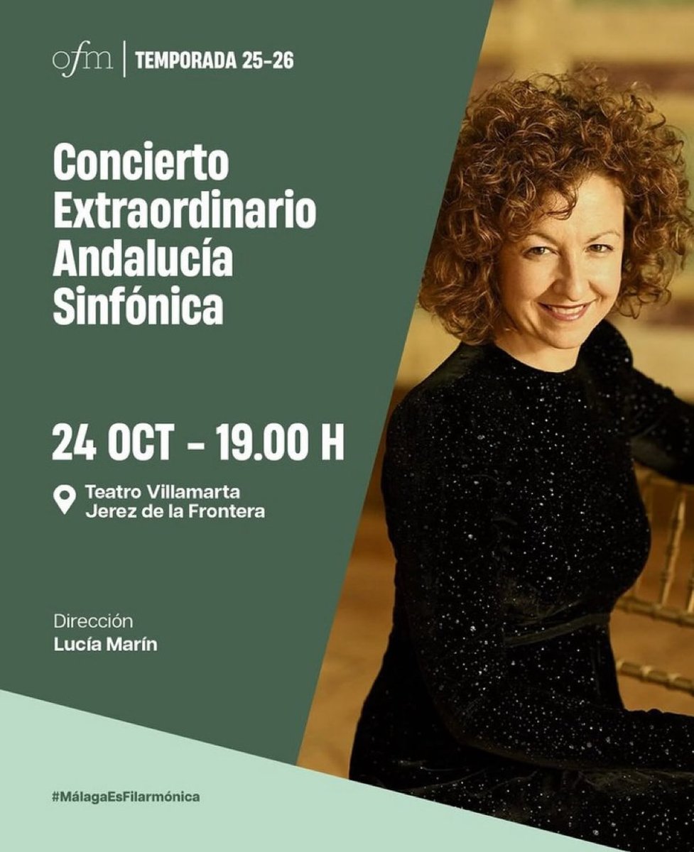🔵 Encantada de estar hoy de nuevo al frente de la Orquesta Filarmónica de Málaga y en el Teatro Villamarta de Jerez con un maravilloso programa con música de Chapí, Cebrián y Alonso, no os lo perdáis!!