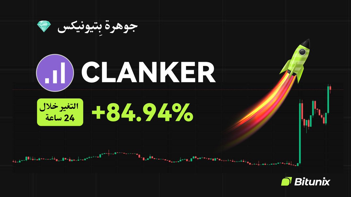 BitunixAR's tweet image. 💎 جوهرة Bitunix 💎

$CLANKER

التغير خلال 24 ساعة: +84.94%
📆 تاريخ الإدراج: 06/12/2024
تداول الآن على: bitunix.com/spot-trade/CLA…

#Altcoin #الكريبتو