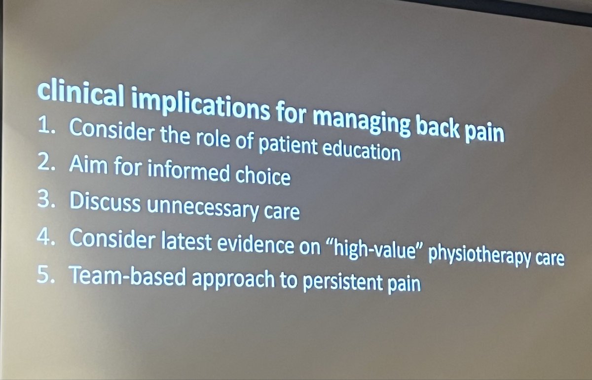 AzizAlbhlal's tweet photo. Great talk by @adrian_traeger at the #APASC25 discussing improving the care of low back pain. 

Plenty to take away on evidence, education and informed care. https://t.co/uaYRBnLYPb