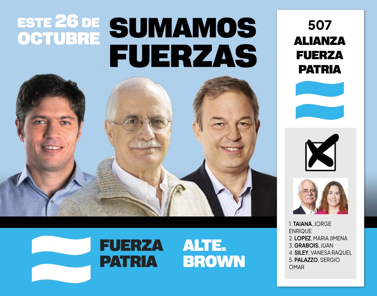 🗳️☀️ Este domingo 26 de octubre votemos a favor de las obras públicas, de las universidades, del financiamiento para el Garrahan y a favor de las personas con discapacidad.

Votemos para ponerle freno a las políticas de ajuste y crueldad de este Gobierno Nacional.

Tomemos la