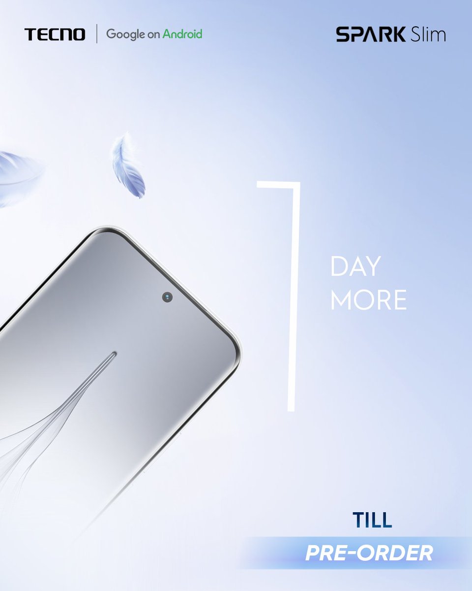 TecnoMobileGH's tweet image. Pre order starts tomorrow!

Be among the first to own the slimmest phone ever, the all new TECNO SPARK Slim.
Don’t miss it.

#SPARKSlim
#PowerInSlim
#TECNOGhana