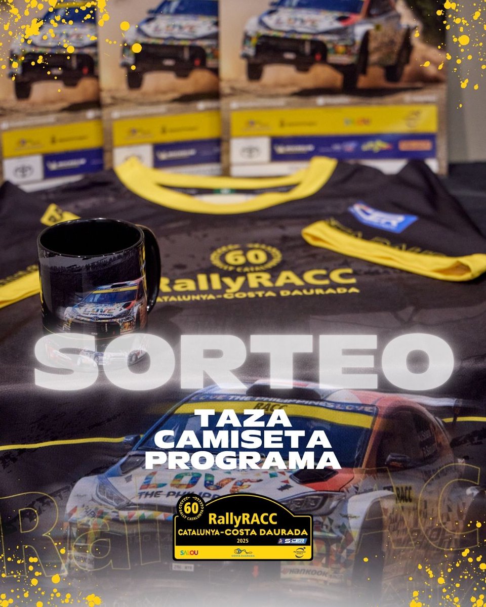 RallyRACC's tweet photo. 🎁 ¡SORTEO #RallyRACC!
Celebra la 60 edición del RallyRACC Catalunya - Costa Daurada compartiendo tus mejores fotos del fin de semana 📸
Entre todas las publicaciones con #RallyRACC (de viernes a domingo) sorteamos una taza, programa y camiseta oficial 😍

👉 Cuantas más fotos publiques, ¡más opciones tienes de ganar!
💛 Debes ser seguidor de RallyRACC y compartir esta imagen.
...
🎁 SORTEIG #RallyRACC!
Celebra els 60 anys del RallyRACC compartint les teves millors fotos del cap de setmana 📸
Entre totes les publicacions amb #RallyRACC (de divendres a diumenge) sortegem una tassa, programa i samarreta oficial 😍

👉 Com més fotos publiquis, més opcions tens de guanyar!
💛 Has de ser seguidor de RallyRACC i compartir aquesta imatge.

#Costadaurada #TurismeDipta
#RallyRACC #RACCMotorSport