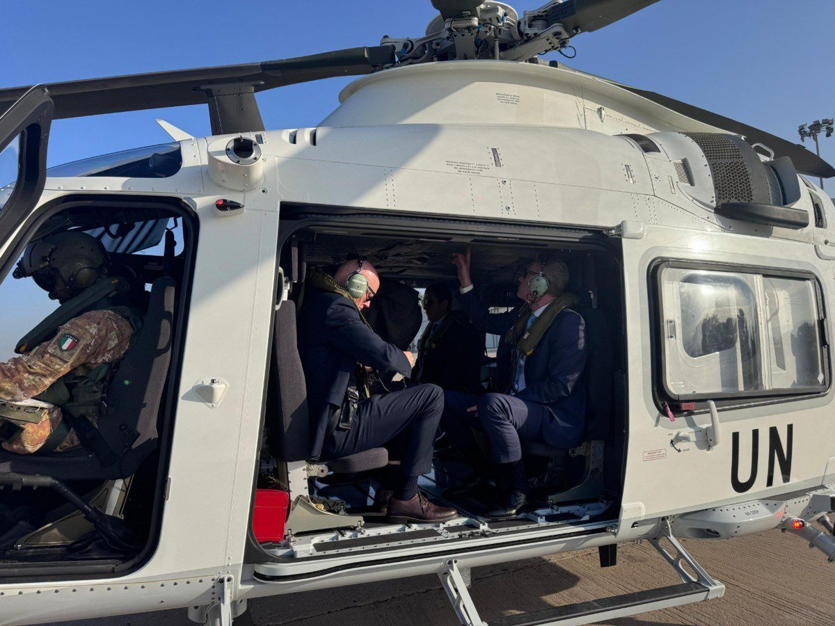 Osint613's tweet image. Lebanese Foreign Minister Youssef Rajji is touring the border with Israel aboard a UNIFIL helicopter.