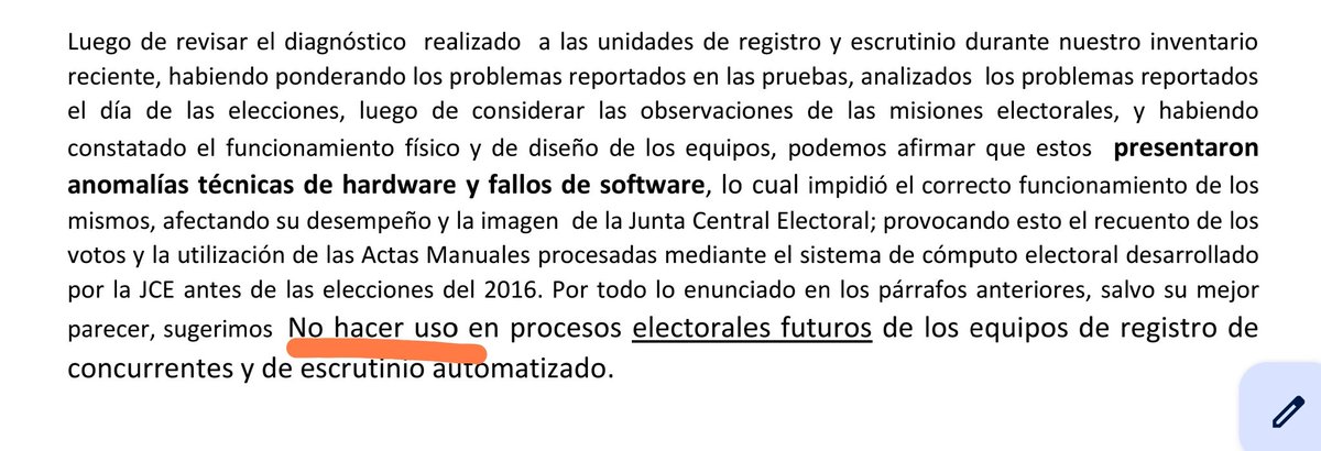 Atención 🧐 a la RECOMENDACIÓN FINAL en el Informe de la JUNTA CENTRAL ELECTORAL de la República Dominicana.... 👇😱

NO HACER USO de los sistemas electorales de INDRA 🎯🧐

Podemos hablar ya de PUCHERAZO en España con la complicidad de TODOS??? ⚠️