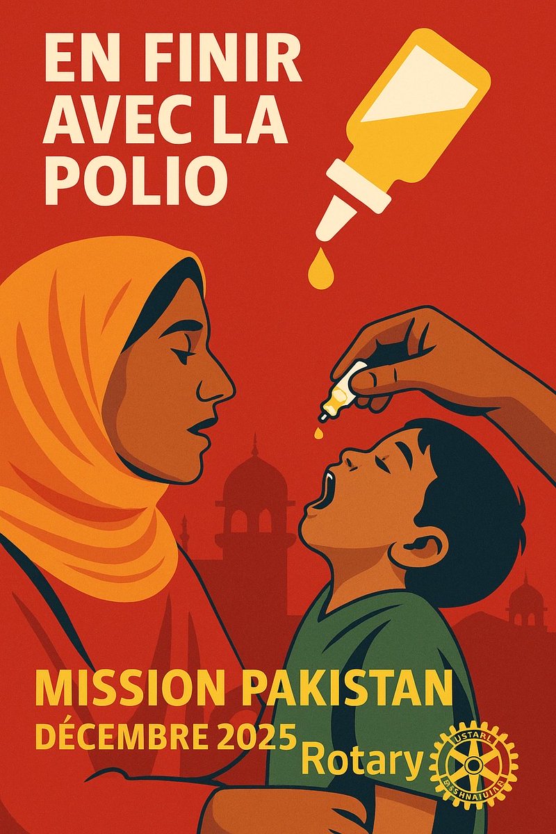 Aujourd’hui est la journée internationale contre la polio dont l’éradication est proche.

Au mois de décembre 2025, j’aurai l’honneur de faire partie d’une mission vaccination au Pakistan, l’un des 2 derniers pays endémiques.