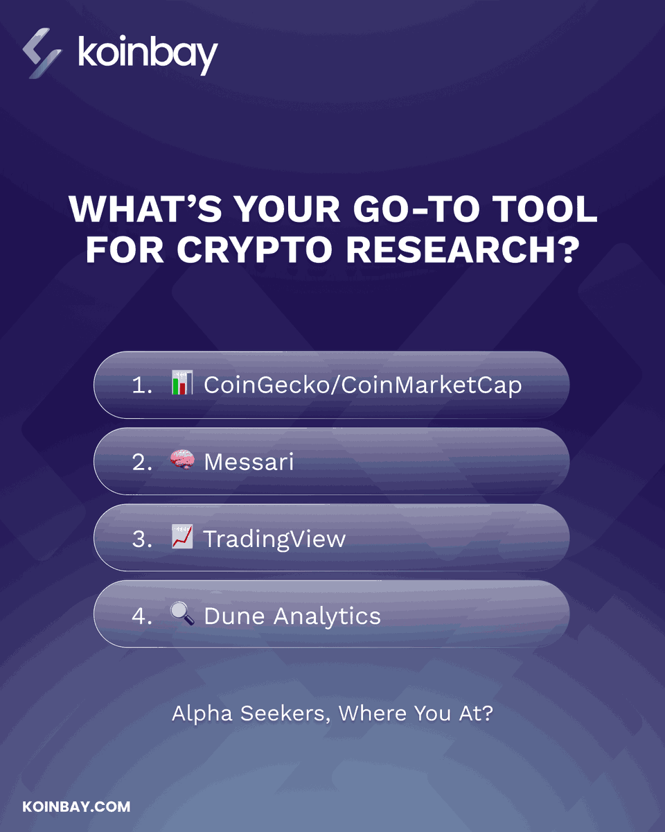 koinbayofficial's tweet image. Research is 🔑. What tool can’t you live without? 

 #DYOR #CryptoTools