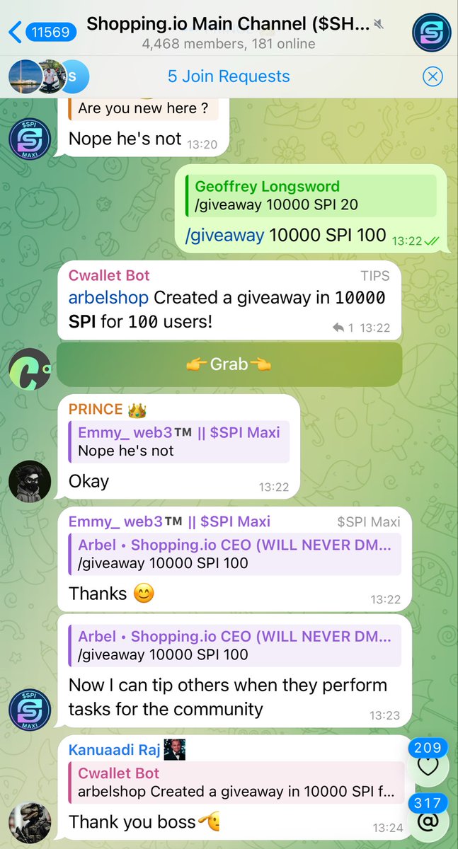 Join Shopping.io TG for FREE $SPI giveaways ! 

🎁🎁🎁

TG: t.me/shoppingio