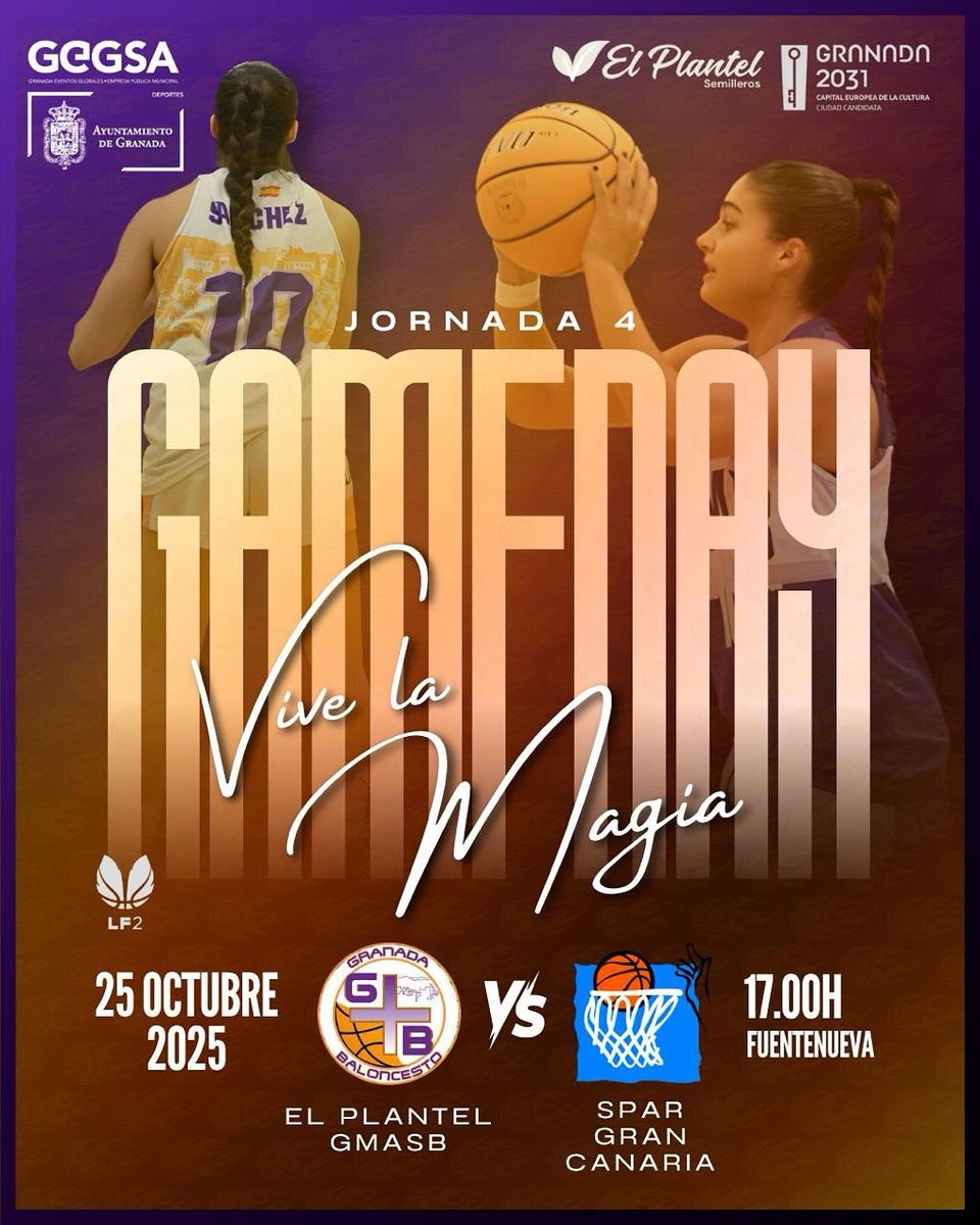 💪🏻 Nueva jornada en casa y con ganas de sacar la primera victoria de la temporada #LF2 

🫡 Nuestras chicas se medirán a un siempre combativo <a href="/cbislascanarias/">CBIC SPAR Gran Canaria</a>. 

🔥 #ViveLaMagia este sábado, 25 de octubre, en Fuentenueva a partir de las 17:00h. 

📺 También a través de #CanalFEB.