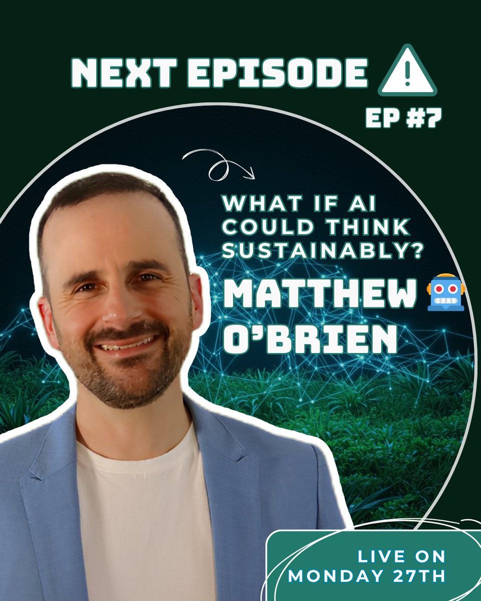 CtrlEnergy's tweet photo. 🤖 What if AI could think sustainably?
In the next #Ecosystemic episode, environmental scientist Matthew O’Brien shares how artificial intelligence can amplify - not replace - human creativity in the fight for a greener future. 🌍⚡
📅 Out Monday, Oct 27
#AI #ClimateTech https://t.co/BTQ948QgbR