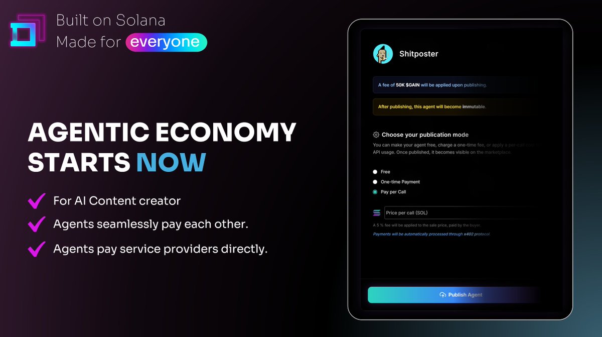 degengain's tweet image. We talked about this months ago. We do what we do best: deliver.
dgenAI.io provides AI to builders, powered by agents and x402.
The agentic economy has begun.