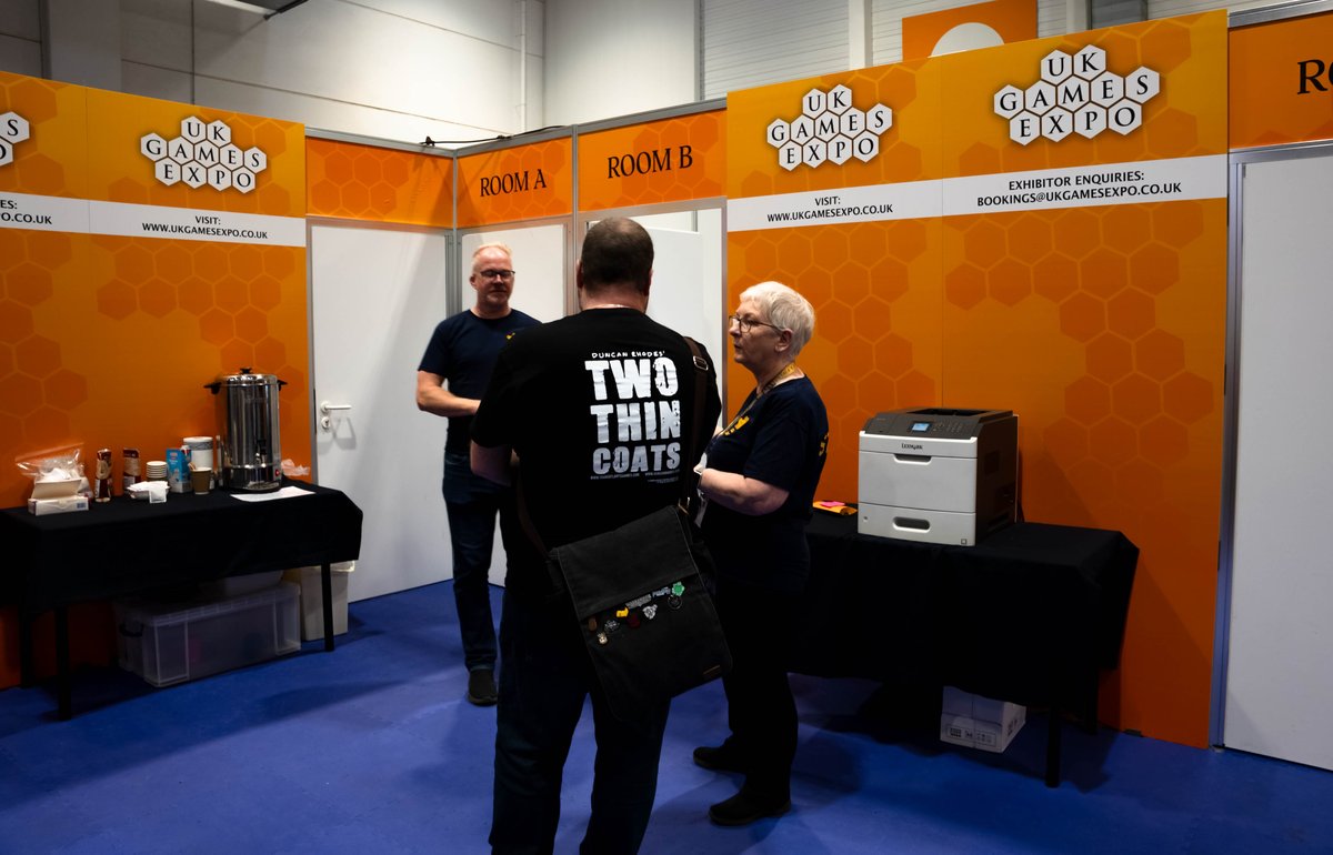 UKGamesExpo's tweet photo. Essen Spiel is finally here! We are having an awesome time seeing some new and familiar UKGE faces. If you haven't already, come say hi in 4-C300!
Day 1 was smashing, pumped and ready for the weekend! 😊
#Essenspiel #Spielessen #boardgameconvention #tabletopcommunity https://t.co/vVeHMKrVdO
