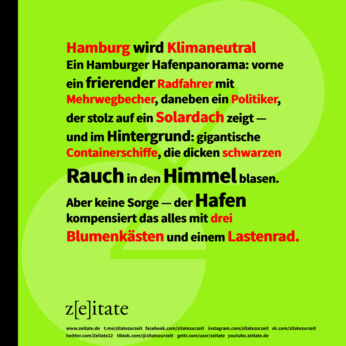 Zeitate22's tweet photo. #hamburgklimaneutral #hafenpanoramahamburg #mehrwegbecher #radfahren #solarpanel #containerschiffe #dickerrauch https://t.co/4Pk7TT9qLR