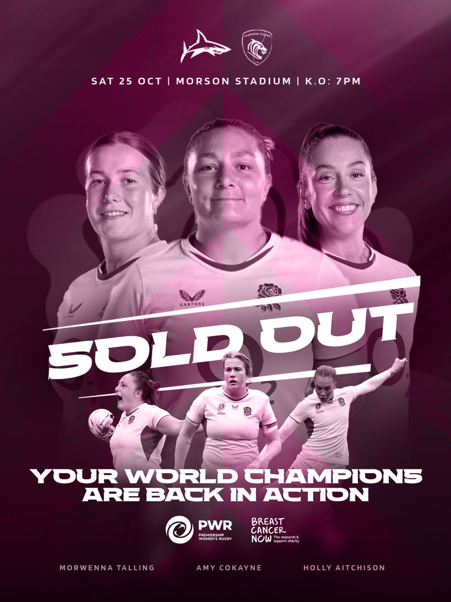SaleSharksWomen's tweet image. 🚨 𝗜𝗠𝗣𝗢𝗥𝗧𝗔𝗡𝗧 𝗧𝗜𝗖𝗞𝗘𝗧 𝗜𝗡𝗙𝗢𝗥𝗠𝗔𝗧𝗜𝗢𝗡 🚨

The Morson Stadium is now 𝗦𝗢𝗟𝗗 𝗢𝗨𝗧 for the opening-round clash between Sale Sharks and Leicester Tigers

If you have a Women’s Season Ticket or Match Ticket, you will be able to enter the stadium. Please note…