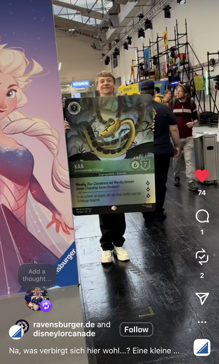 Bennet_Lorcana's tweet image. MY FIRST (unofficial) CARD REVEAL!! Via @disneylorcanade Instagram. Kaa looks so incredibly cool as an epic, can’t wait to pull the card and put it into my binder! 😍😍🐍 #SPIEL #Lorcana