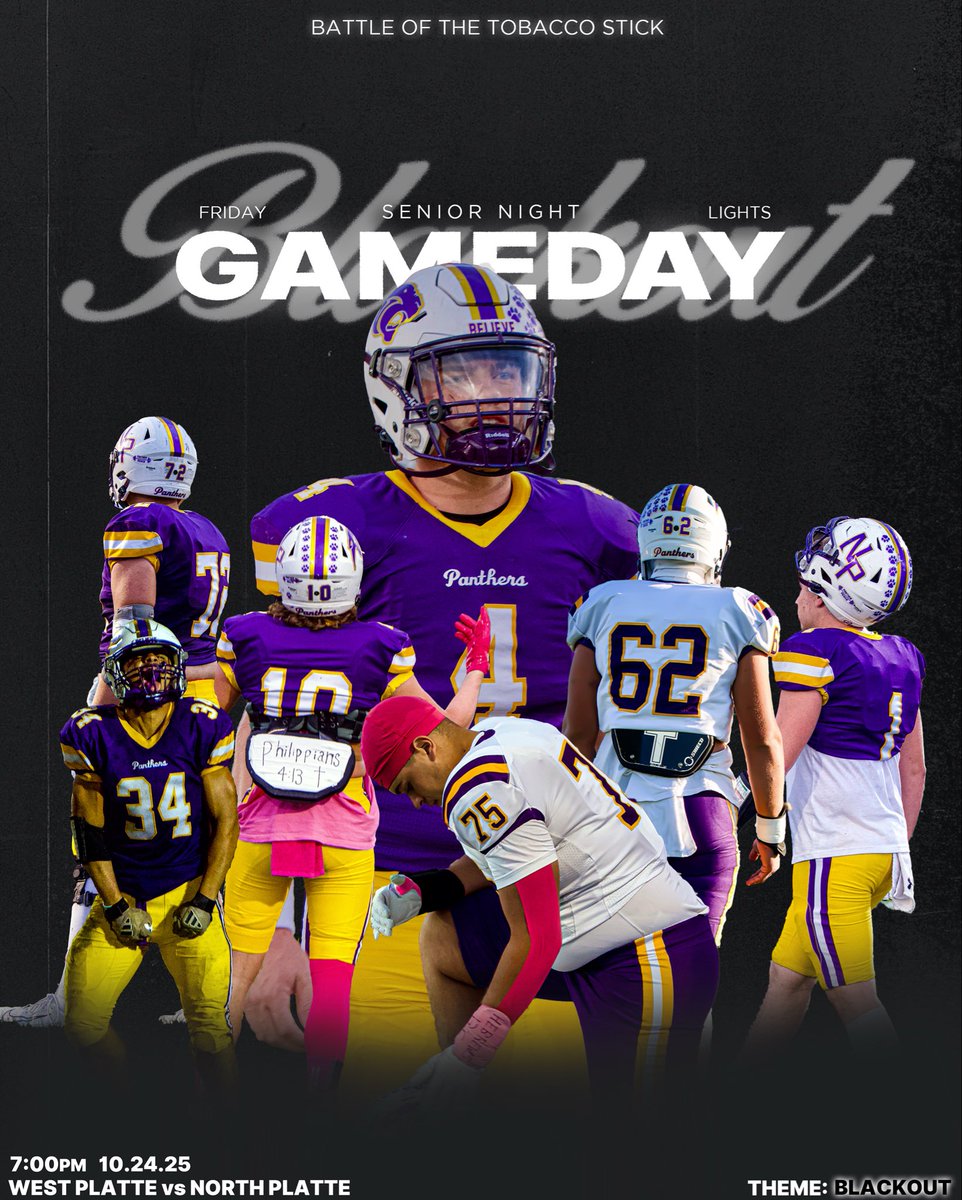 Wake up, Panthers! It’s Game Day! 🏈
We’re at home tonight against West Platte — kickoff at 7PM!

#Believe