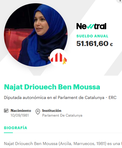 xaviercruzado's tweet photo. Ho diu la Sílvia @orriolsderipoll i ho diem tots els que creiem que cal preservar els valors occidentals que tant ens ha costat aconseguir:

La diputada d'@Esquerra_ERC @najat_driouech  "normalitza la misogínia i el fonamentalisme islàmic" per l'ostentació que fa en portar vel en un dels Parlaments més antics d'Europa.

Si tu també creus que cal preservar els valors occidentals del nostre país i els drets, llibertats i igualtat de la dona, fes un RT. Gràcies!

#SalvemCatalunya de la normalització del fonamentalisme islàmic.