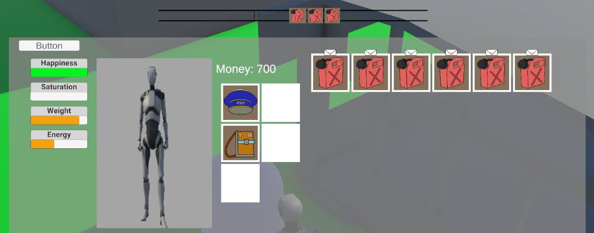 Nicky_Ferrius's tweet image. HUD à évolué et ajouter plus de mécanisme.
Prochaine étape ajouter un system d&apos;utilisation des items comme boire/drop/utiliser.
#CATS #devgame