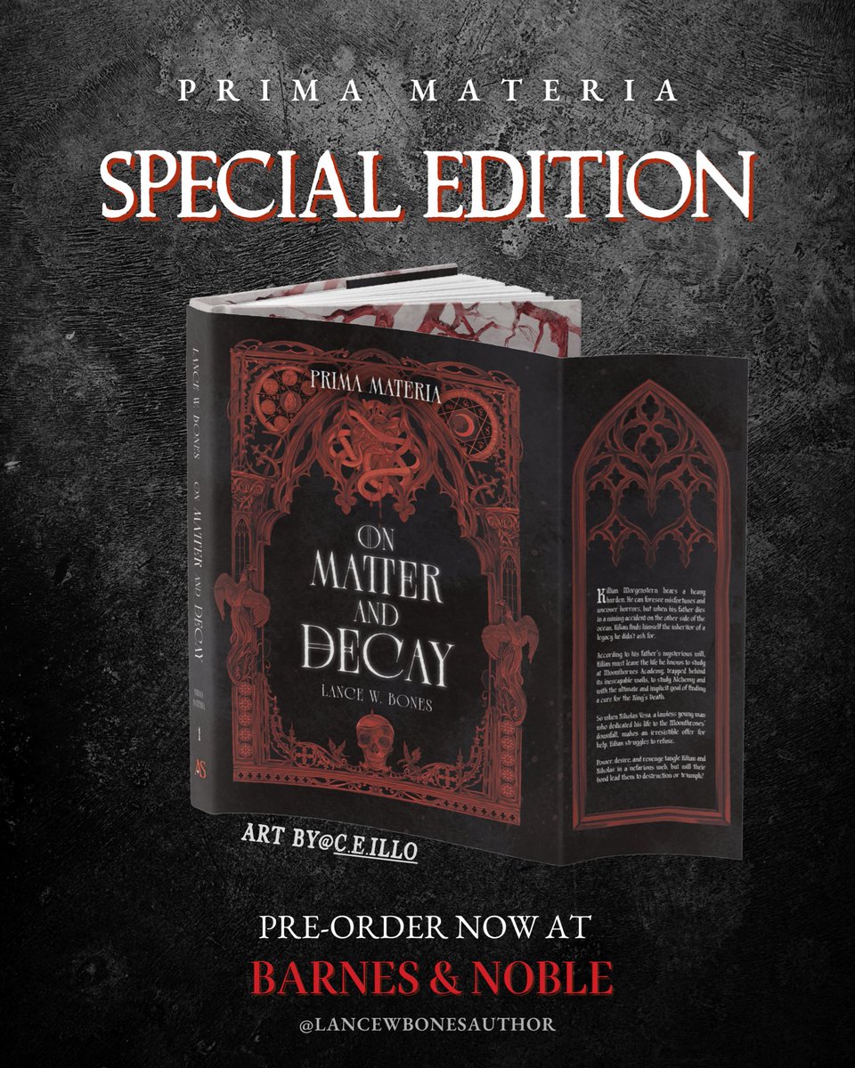 WendiBones's tweet photo. Prima Materia — On Matter and Decay, Book 1 Special Edition, will be out on October 31, 2025.

Vibes: 🔮⏳💀🪦👻🌶️🌶️

Pre-Order it now at Barnes &amp; Noble or Amazon using the special edition ISBN 979-1282057035 ❤️‍🔥

#darkfantasybooks #darkacademiabooks #spicybookstagram #horrorbooks https://t.co/iJc1OunjGX