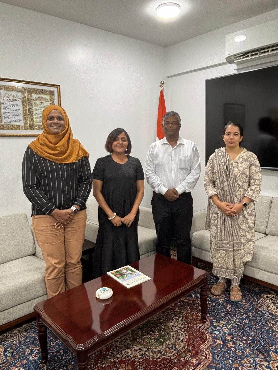 Women &amp; Democracy's (W&amp;D) Executive President <a href="/safaathahmed/">Safaath Ahmed</a> and Advisory Chair <a href="/dunyamaumoon/">Dunya Maumoon</a> meets with the Indian High Commissioner to the Maldives, H.E. G. Balasubramanian. Fruitful discussions were held on the upcoming Local Council Elections 2026, women’s seat reservations,