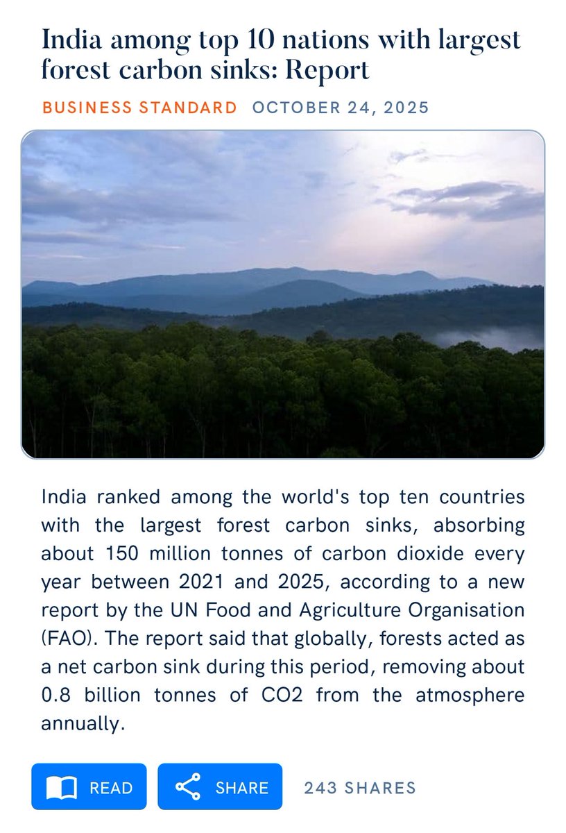 India among top 10 nations with largest forest carbon sinks: Report
business-standard.com/india-news/ind…

via NaMo App