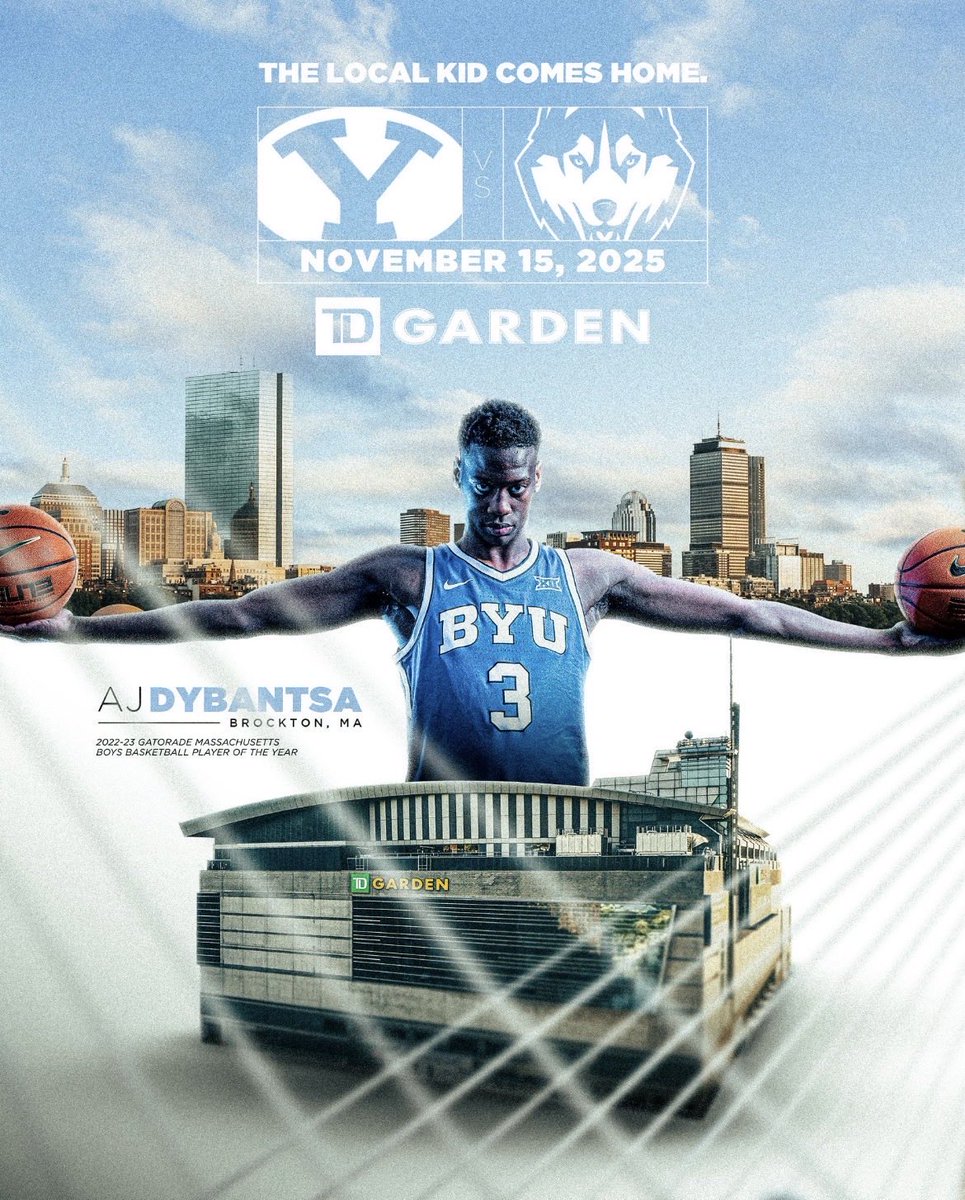 RoulhacEnt's tweet photo. On November 15th Boston native AJ Dybantsa and BYU will play UConn at the TD Garden https://t.co/MyhCaBeMCu
