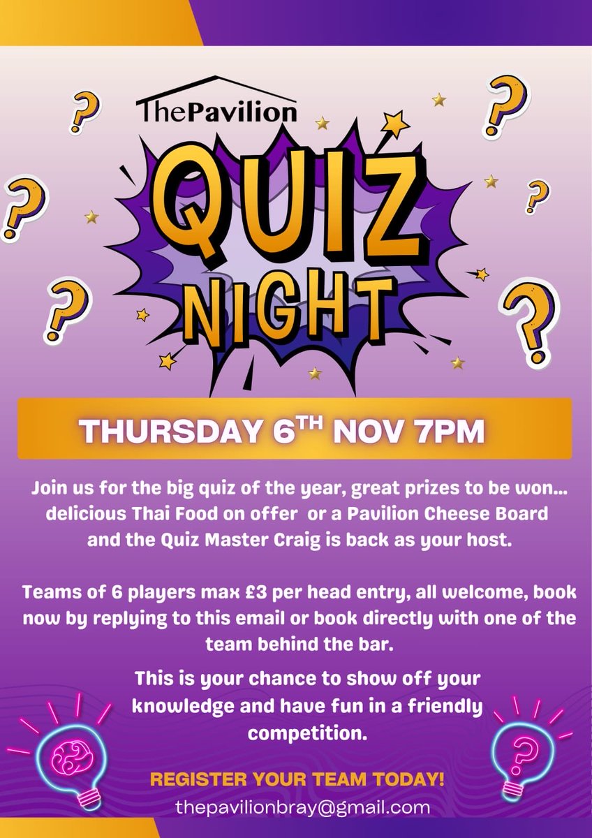 Maidenhead & Bray CC (@mandbcc) on Twitter photo Quiz night at the club on 6 November!  All welcome, and itโd be great to see you there?
Get a team sorted and come on over! Quiz night at the club on 6 November!  All welcome, and itโd be great to see you there?
Get a team sorted and come on over!