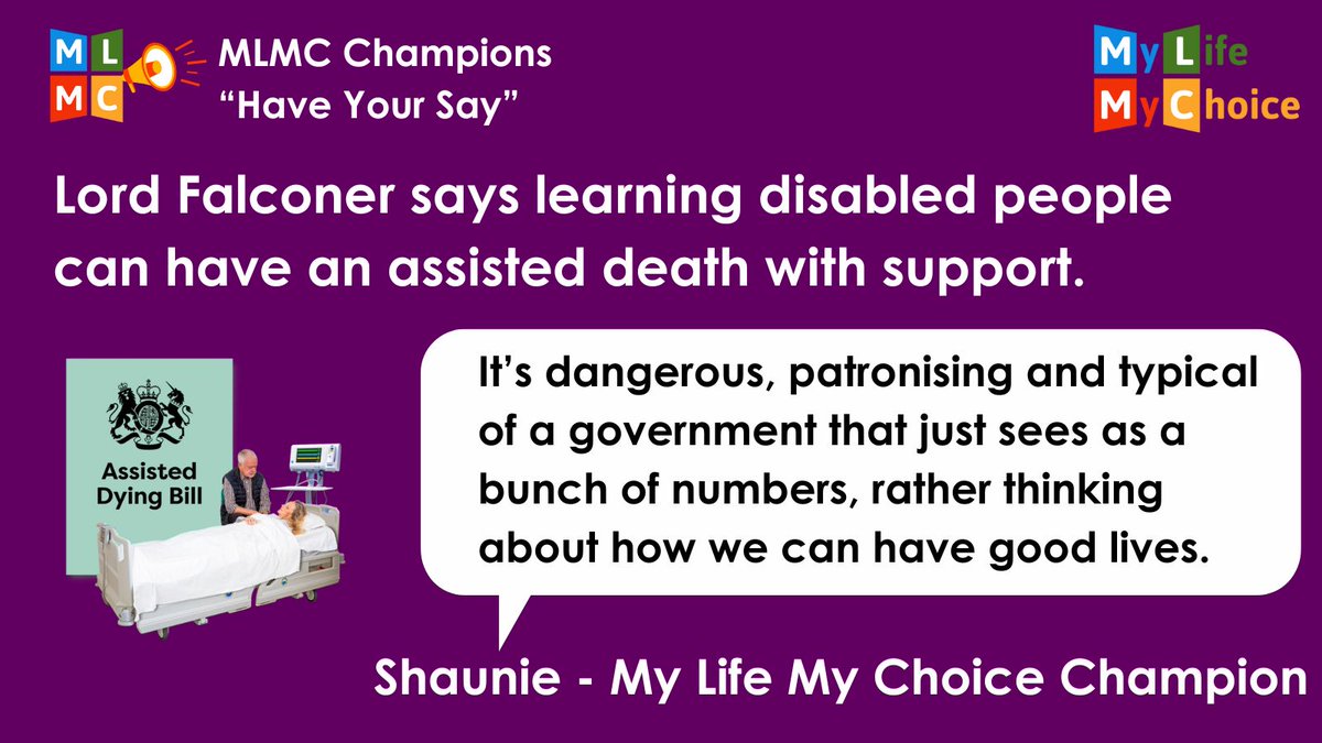 mylifemychoice1's tweet photo. Most of our Champions want the government to give people a good life, not help them to die. #WeCantWait #AssistedDying https://t.co/QsOJb5VfS6