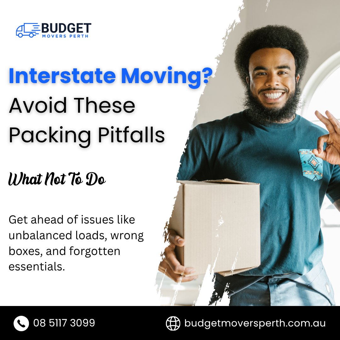 budgetmoverswa's tweet image. Planning a big move across states? Don’t let poor packing slow you down
At #BudgetMoversPerth, we’ve seen it all — from unbalanced loads to forgotten essentials. Here’s what you should never do when #packing for an #interstaterelocation

📞08 5117 3099 |🌐 budgetmoversperth.com.au