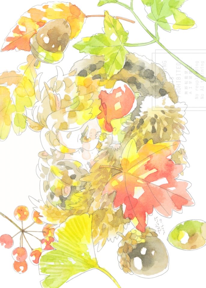 「11月カレンダー用絵塗りました エゾリスはく シマリスおーみ #きみ色に汚された」|さがのひを 俺可愛続編連載中のイラスト