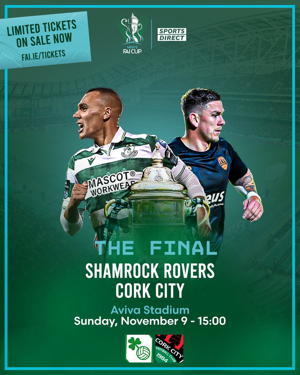 Lower Bowl tickets for the 2025 Sports Direct Men's FAI Cup Final are going close to being gone. 

Get your ticket today to secure the best seat for the biggest day of the year 😍

🎟️ ticketmaster.ie/sports-direct-…