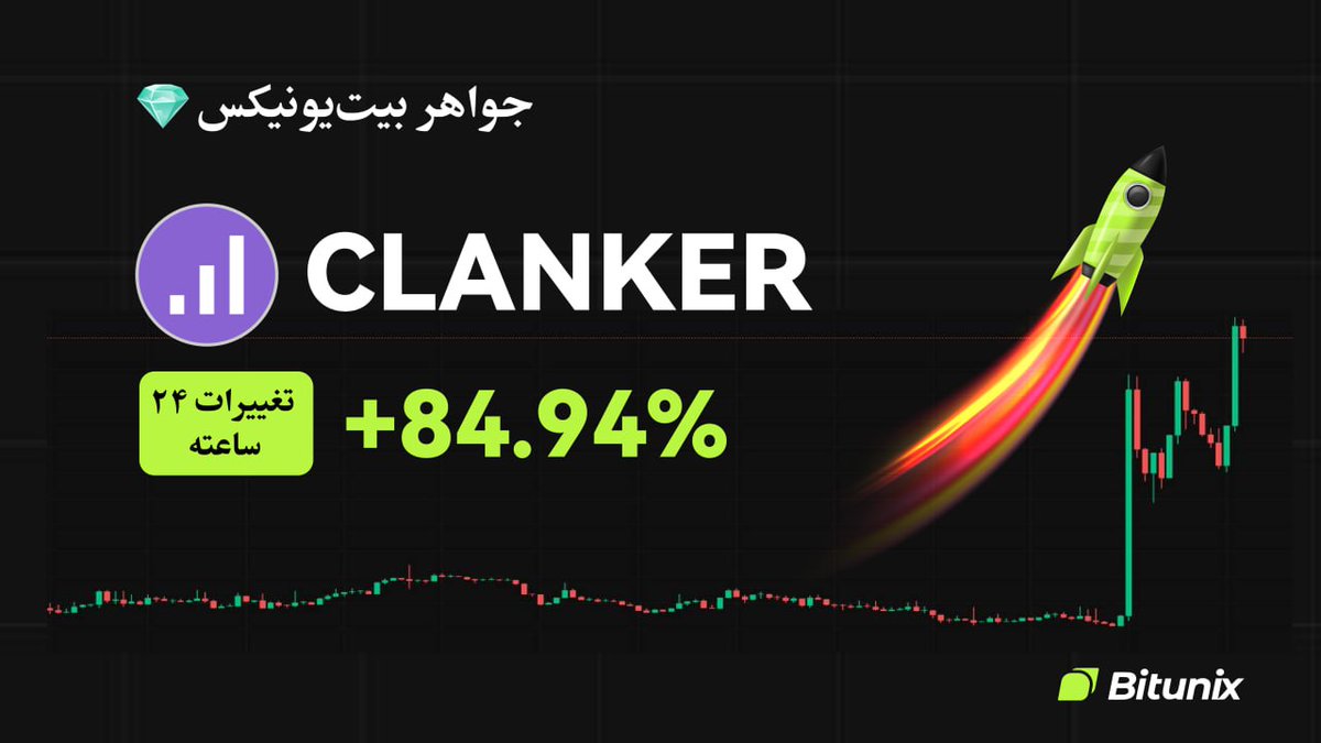 BitunixFA's tweet image. 💎 جواهر امروز بیتیونیکس!
📈 رمزارز $CLANKER فقط تو ۲۴ ساعت گذشته ٨۴.٩۴٪ رشد کرده!
🧲 شاید هنوز دیر نشده برای ورود هوشمندانه!
🎯 همین حالا بررسیش کن: اینجا کلیک کنید short.bitunixads.com/QFyhtrkS