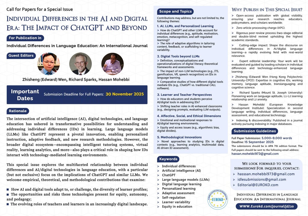 H_Mohebbi_PhD's tweet image. call for papers
#open_access
#zero_APC
#IDLE
#EUROKD
#special_issue