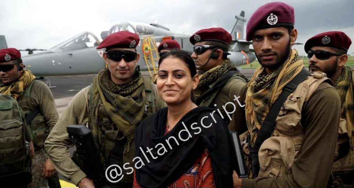 SaltAndScript's tweet image. Beena Khemani is a defence journalist who works at TNN News Vadodara, Gujarat and has built a career turning propaganda into news. She comes from a blue blooded military family. 

Wg Cdr Abhishek Tiwari, DPRO Gujarat, sits beside her, telling her what to say, what to hide, and…